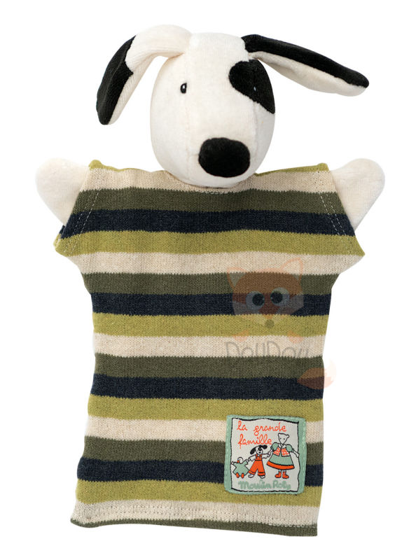  grande famille julius the dog handpuppet green black 